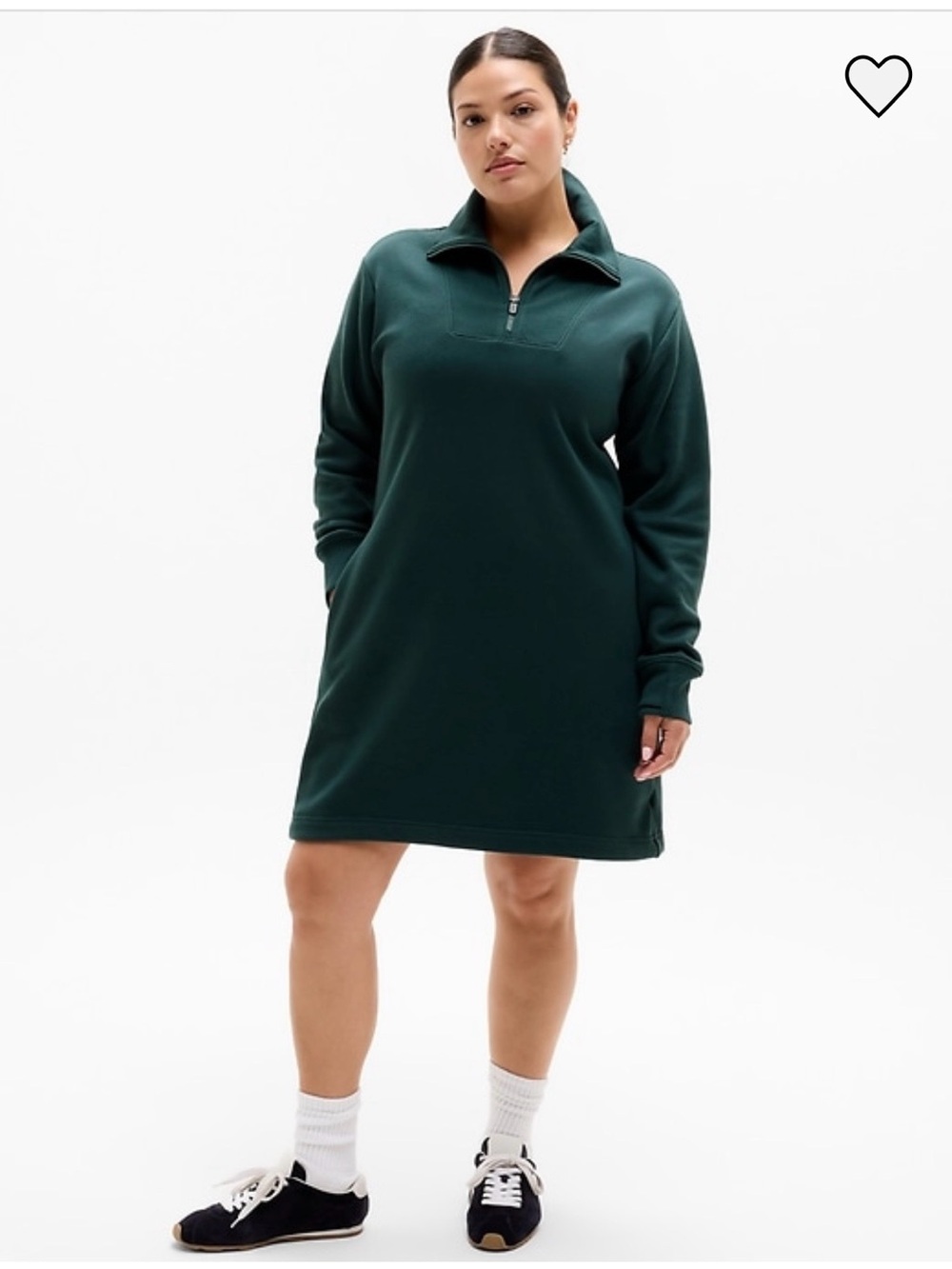 Athleta Cozy Karma 1/2 zip dress size s color pine